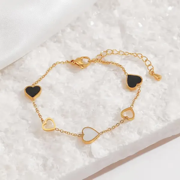 Black_&_White_Heart_Chain_Bracelet