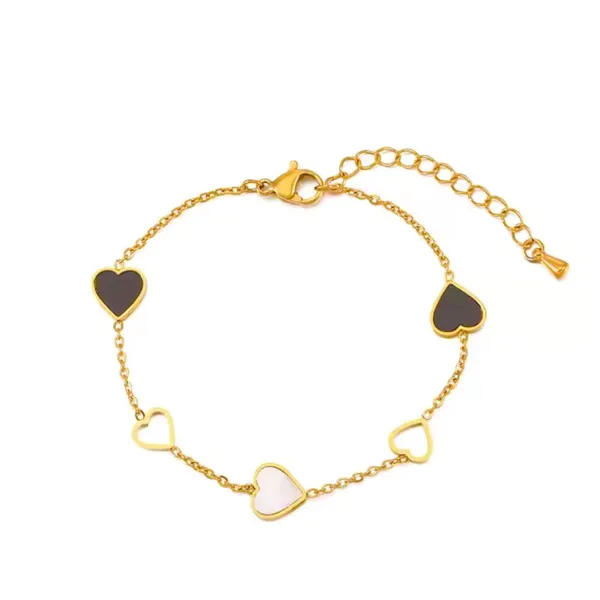 Black_&_White_Heart_Chain_Bracelet