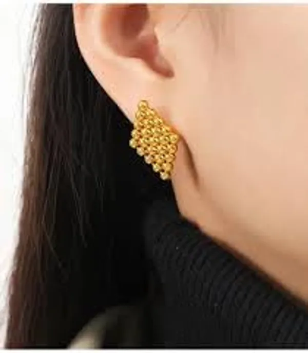 Rhombus_Beaded_Stud_Earrings