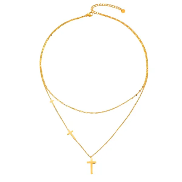 Double_Layered_Cross_Pendant_Necklace