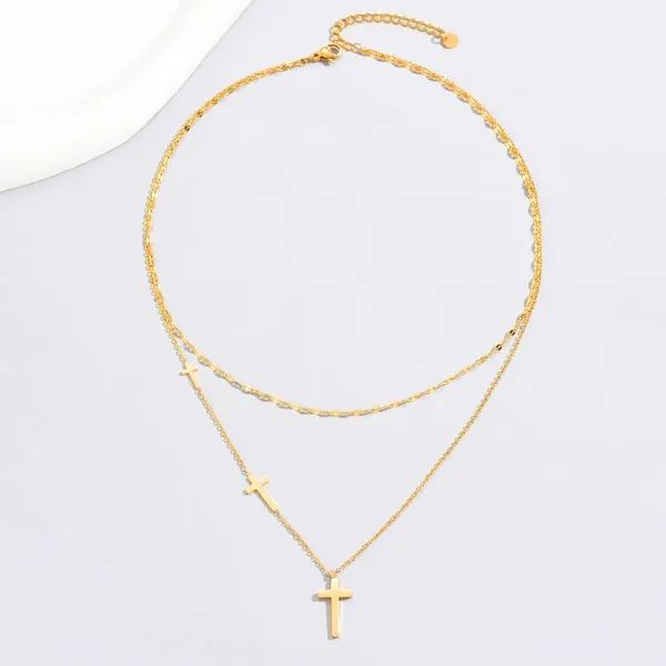 Double_Layered_Cross_Pendant_Necklace