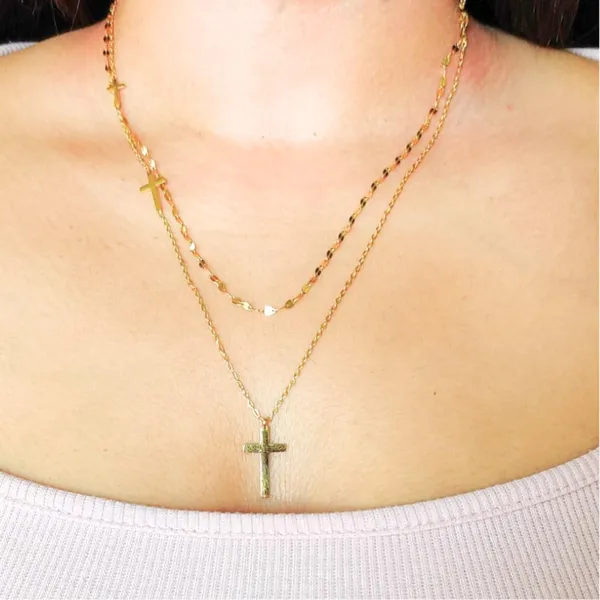 Double_Layered_Cross_Pendant_Necklace