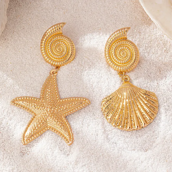 Starfish_Shell_Dangle_Drop_Earrings