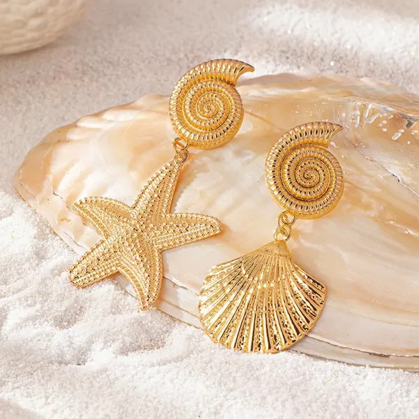 Starfish_Shell_Dangle_Drop_Earrings