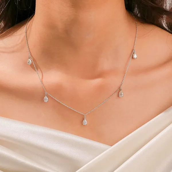 Tear_Drop_Silver_Station_Necklace