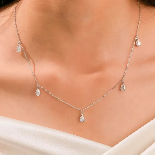 Tear_Drop_Silver_Station_Necklace