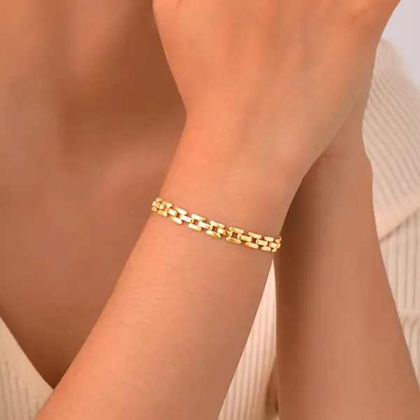 Trendy_Grid_Link_Bracelet