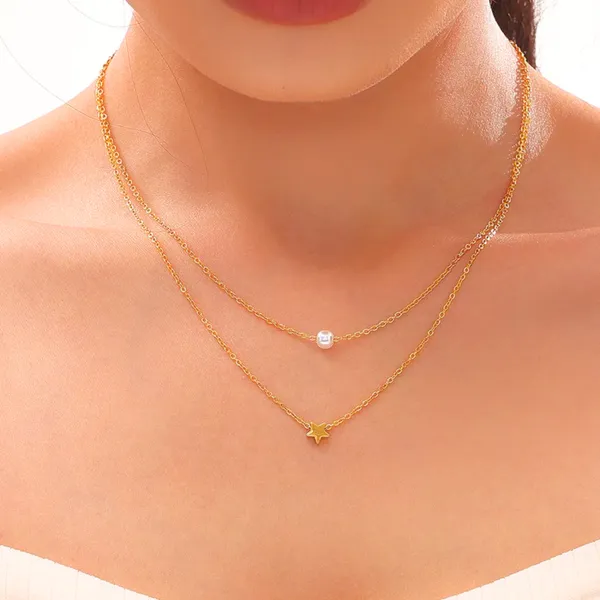 Pearl_N_Star_Double_Layered_Necklace