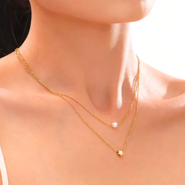 Pearl_N_Star_Double_Layered_Necklace