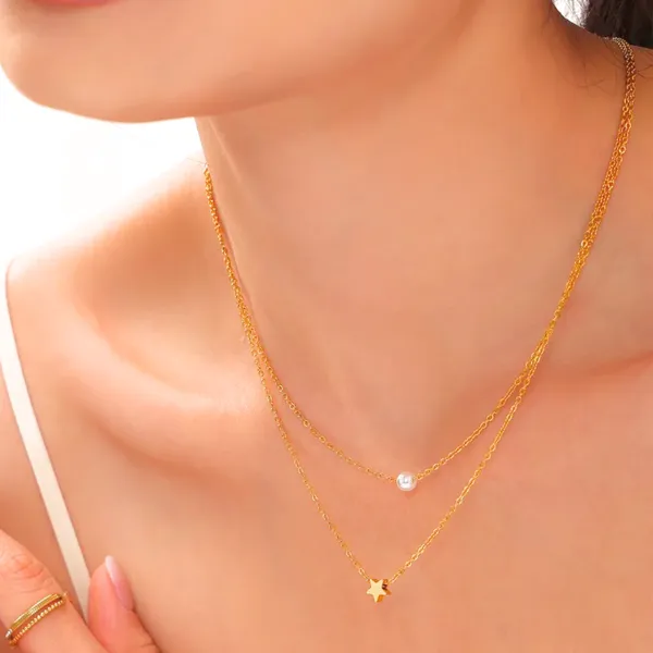 Pearl_N_Star_Double_Layered_Necklace