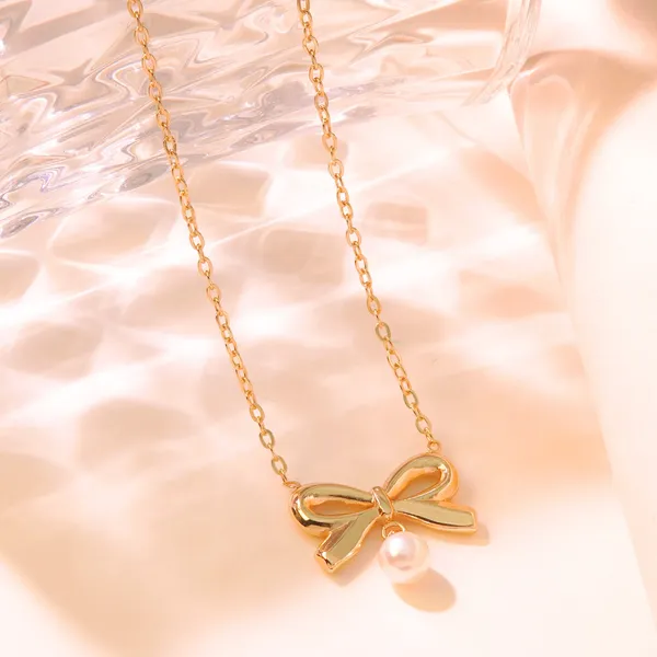 Bow_Knot_Pearl_Pendant_Necklace