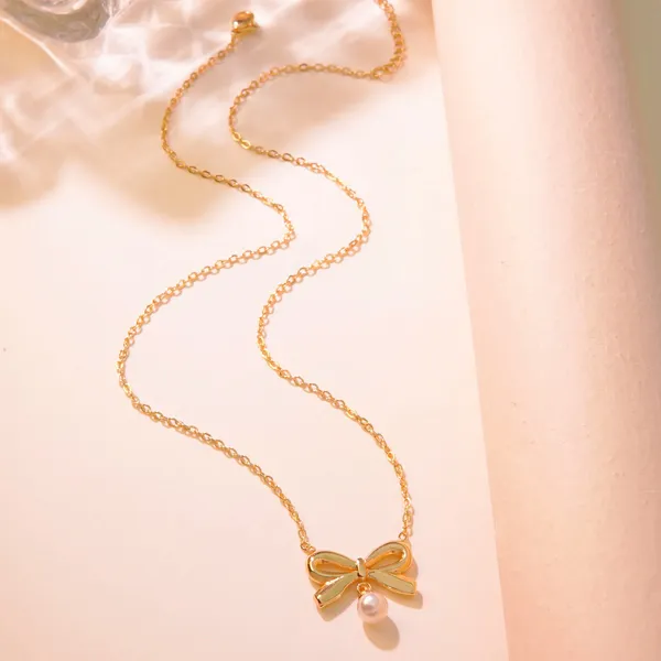 Bow_Knot_Pearl_Pendant_Necklace