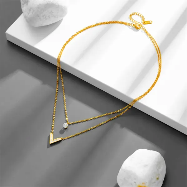 Double_Layered_V_Initial_Necklace
