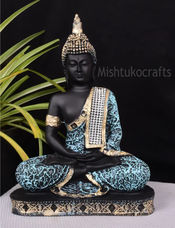 Black_&_Light_Blue_Polyresin_Premium_&_Elegant_Buddha_Statue