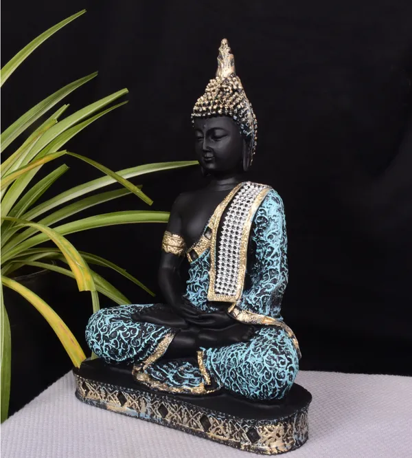 Black_&_Light_Blue_Polyresin_Premium_&_Elegant_Buddha_Statue