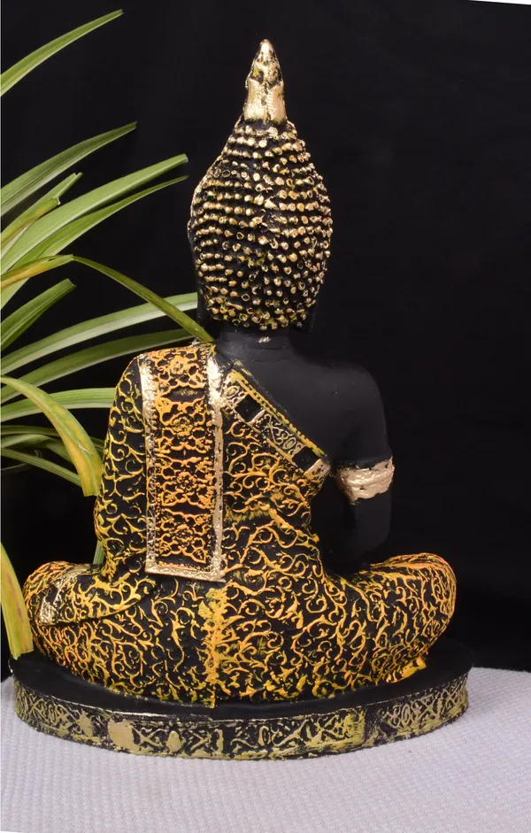 Orange_&_Black_Polyresin_Premium_&_Elegant_Buddha_Statue