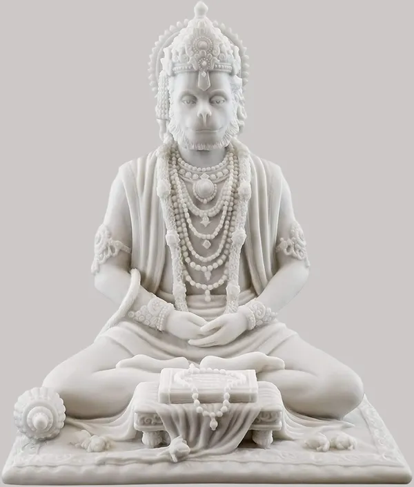 White_Marble_Premium_&_Elegant_Hanuman_Statue
