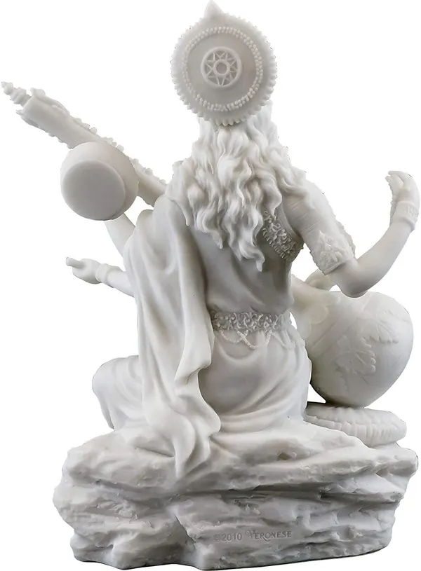 White_Resin_Premium_&_Elegant_Sarasawati_Statue