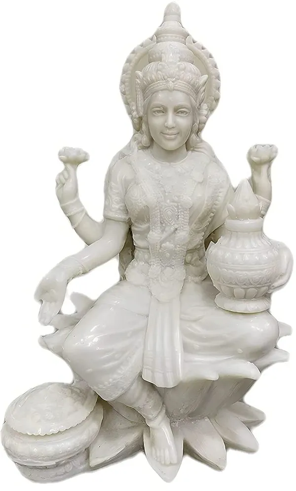 White_Resin_Premium_&_Elegant_Ma_Laxmi_Statue