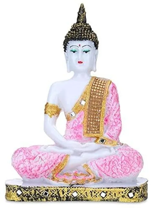 White_&_Pink_Resin_Premium_&_Elegant_Buddha_Statue