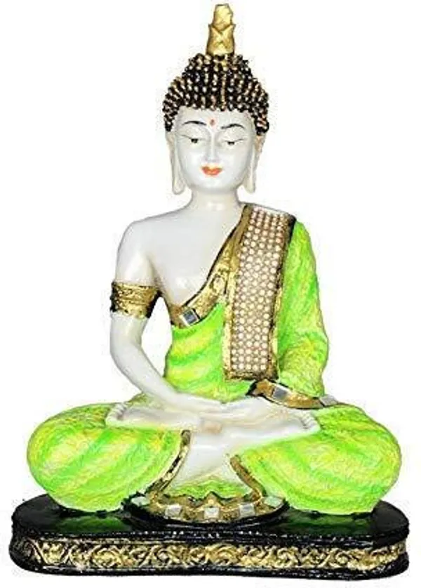 White_&_Green_Resin_Premium_&_Elegant_Buddha_Statue