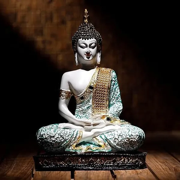 Steel_&_Light_Blue_Resin_Premium_&_Elegant_Buddha_Statue