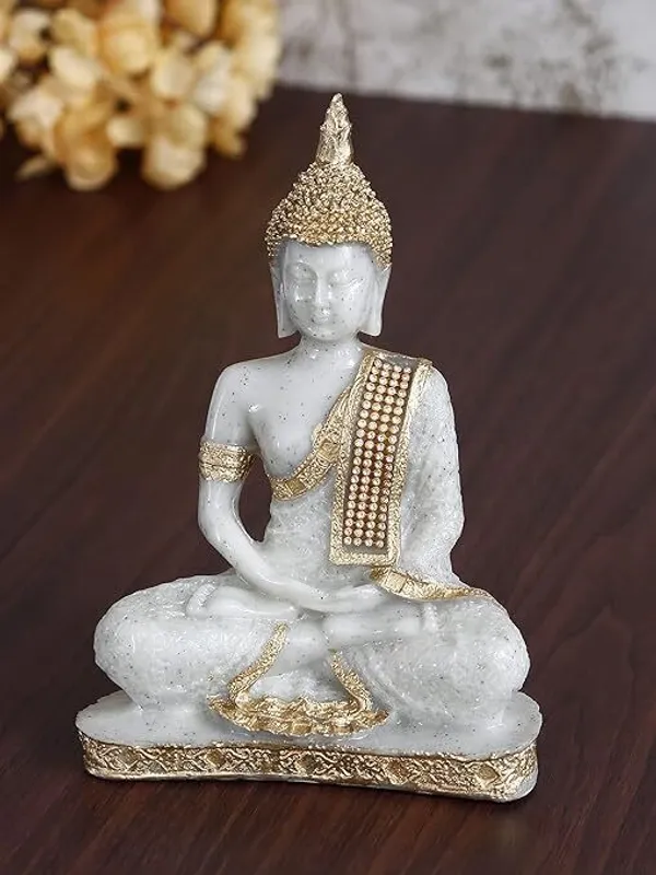 White_&_Gold_Resin_Premium_&_Elegant_Buddha_Statue