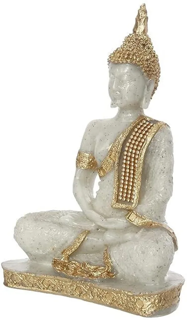 White_&_Gold_Resin_Premium_&_Elegant_Buddha_Statue