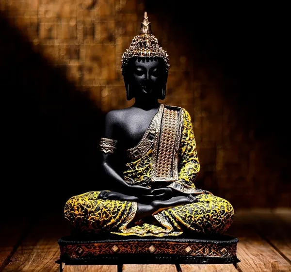 Black_&_Yellow_Resin_Premium_&_Elegant_Buddha_Statue