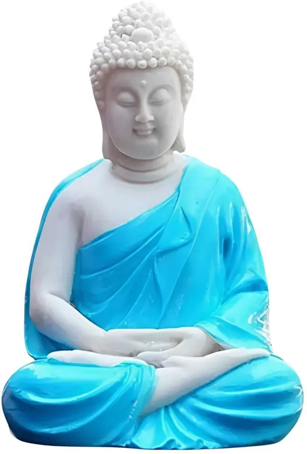 White_&_Blue_Resin_Premium_&_Elegant_Buddha_Statue