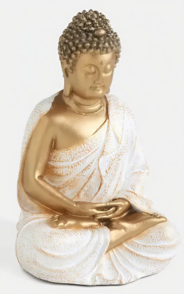 White_&_Gold_Resin_Premium_&_Elegant_Buddha_Statue