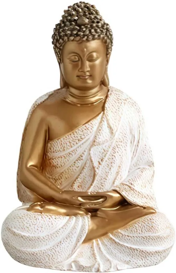 White_&_Gold_Resin_Premium_&_Elegant_Buddha_Statue
