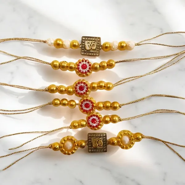 Red_&_Gold_Assorted_Premium_&_Elegant_Rakhi_&_Showpiece_(Pack_Of_4)