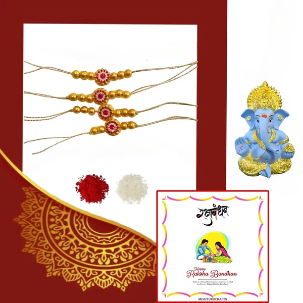 Sky_Blue_Assorted_Premium_&_Elegant_Rakhi_&_Showpiece_(Pack_Of_4)