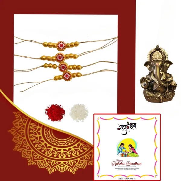 Bronze_Assorted_Premium_&_Elegant_Rakhi_&_Showpiece_(Pack_Of_4)