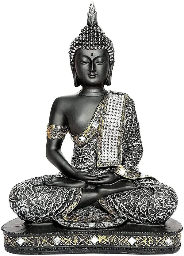 Grey_&_Black_Polyresin_Premium_&_Elegant_Buddha_Statue