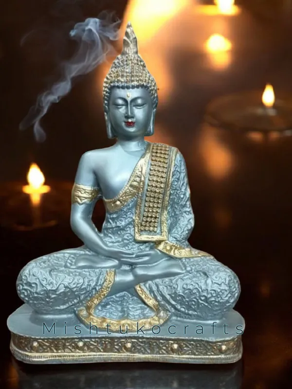 Silver_Resin_Premium_&_Elegant_Buddha_Statue