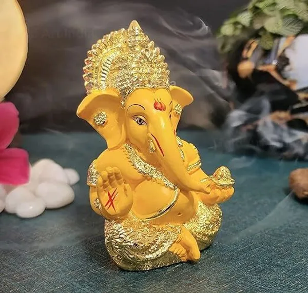 Gold_&_Yellow_Resin_Premium_&_Elegant_Ganesha_Statue