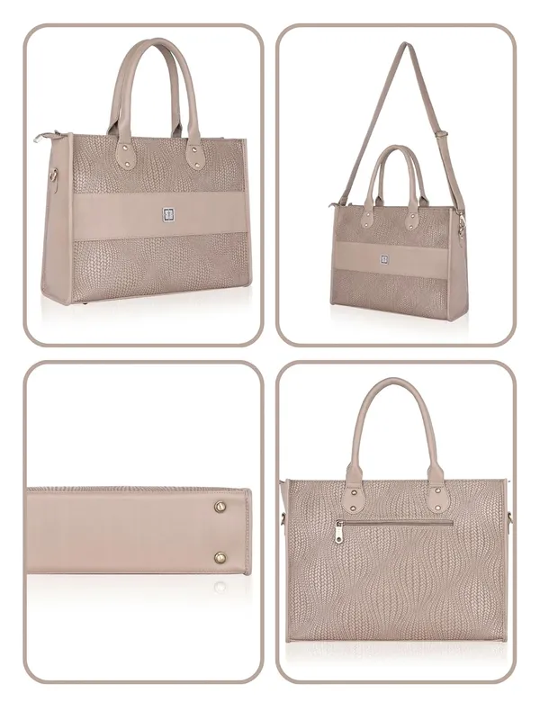 Multicolor_Azure_-_Premium_Vegan_Leather_Tote_Bag_For_Women_|_Stylish_Handbag/Shoulder_Bag_With_Zip_|_Office,_Casual,_College_Use_|_Detachable_Sling,_Handcrafted_(Taupe_Azure)