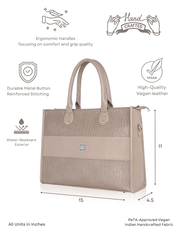 Multicolor_Azure_-_Premium_Vegan_Leather_Tote_Bag_For_Women_|_Stylish_Handbag/Shoulder_Bag_With_Zip_|_Office,_Casual,_College_Use_|_Detachable_Sling,_Handcrafted_(Taupe_Azure)