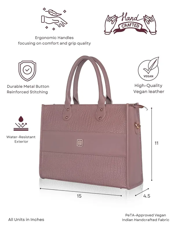 Chocolate_Azure_-_Premium_Vegan_Leather_Tote_Bag_For_Women_|_Stylish_Handbag/Shoulder_Bag_With_Zip_|_Office,_Casual,_College_Use_|_Detachable_Sling,_Handcrafted_(Chocolate_Azure)