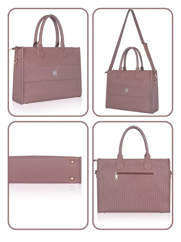 Chocolate_Azure_-_Premium_Vegan_Leather_Tote_Bag_For_Women_|_Stylish_Handbag/Shoulder_Bag_With_Zip_|_Office,_Casual,_College_Use_|_Detachable_Sling,_Handcrafted_(Chocolate_Azure)
