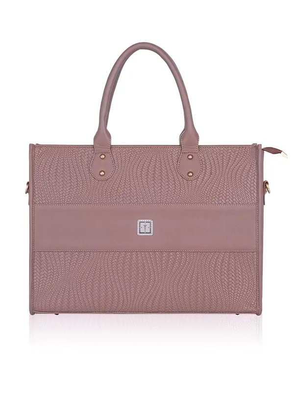 Chocolate_Azure_-_Premium_Vegan_Leather_Tote_Bag_For_Women_|_Stylish_Handbag/Shoulder_Bag_With_Zip_|_Office,_Casual,_College_Use_|_Detachable_Sling,_Handcrafted_(Chocolate_Azure)