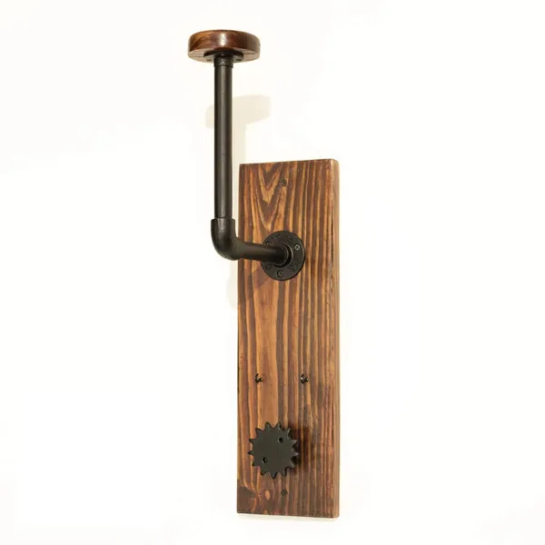 Wood_&_Metal_Helmet/Jacket_Hanger__Heavy-duty_wall_mount_with_multi-purpose_hooks