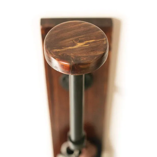 Wood_&_Metal_Helmet/Jacket_Hanger__Heavy-duty_wall_mount_with_multi-purpose_hooks