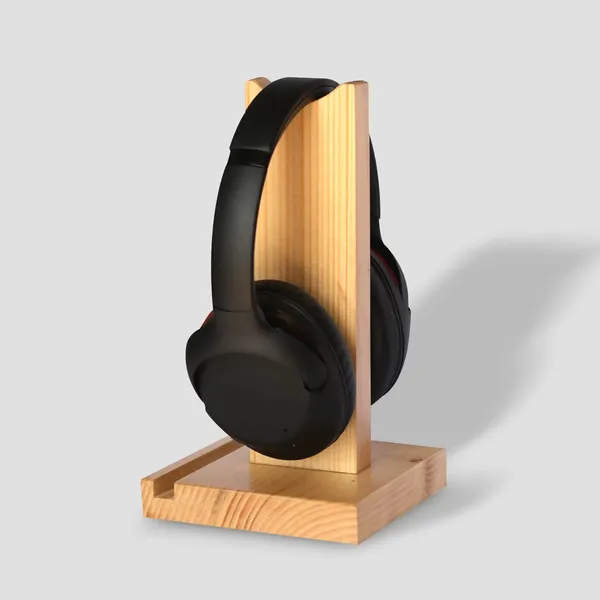 Beige_Wood_Headphone_Stand__Tabletop_stand_for_gadgets_&_mobile