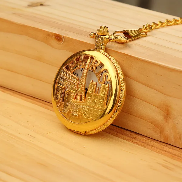 Antique_Classic_Locomotive_Golden_Watch_Bronze_Vintage_Quartz_Pocket_With_Chain