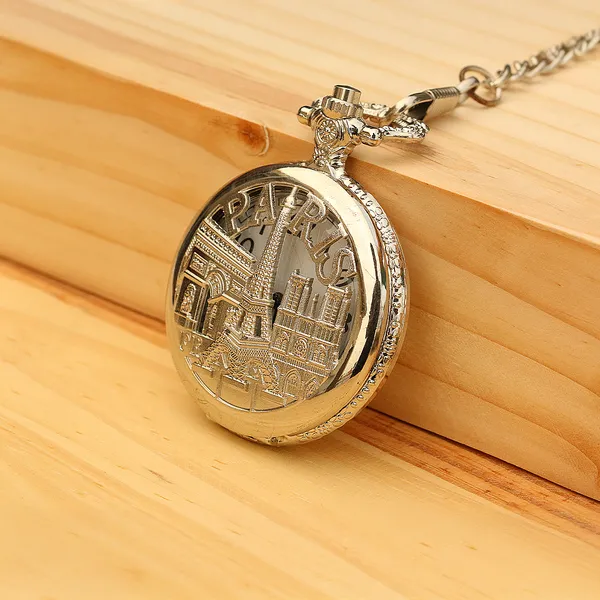 Antique_Paris-Tower_Glossy_Silver_Finish_Pocket_Analog_Watch_With_Chain