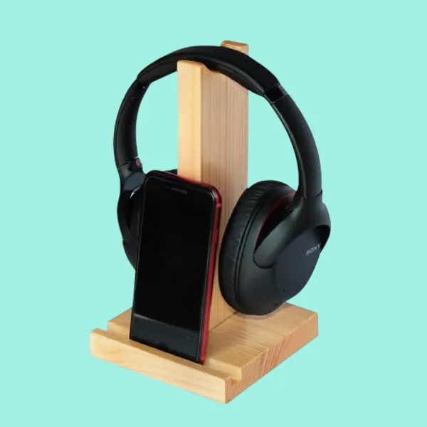 Beige_Wood_Headphone_Stand__Tabletop_stand_for_gadgets_&_mobile