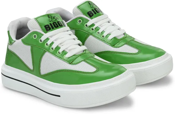 Green_Patent_Leather_Casual_Sneakers_Shoes_For_Men